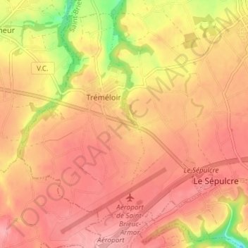 Le Grand Chemin topographic map, elevation, terrain