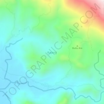 Rajang topographic map, elevation, terrain