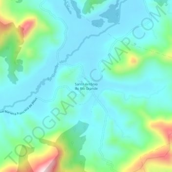 Santo Antônio do Rio Grande topographic map, elevation, terrain