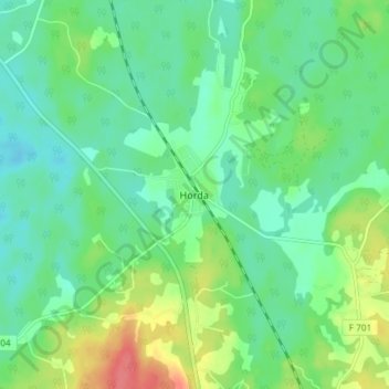 Horda topographic map, elevation, terrain