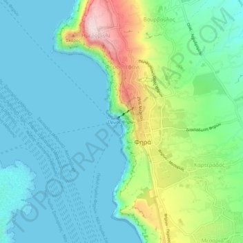 Old Port Fira topographic map, elevation, terrain
