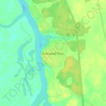 Дубовый Мыс topographic map, elevation, terrain
