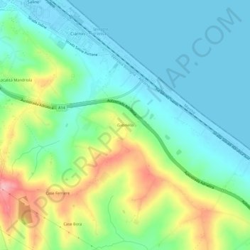 Gabriella topographic map, elevation, terrain