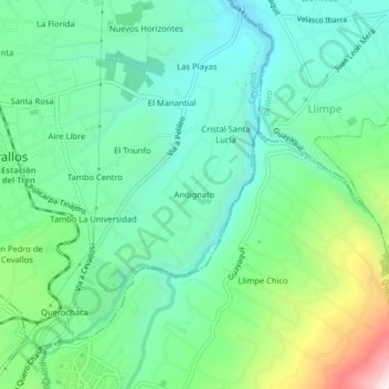 Andignato topographic map, elevation, terrain
