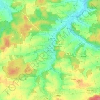 Bachern topographic map, elevation, terrain