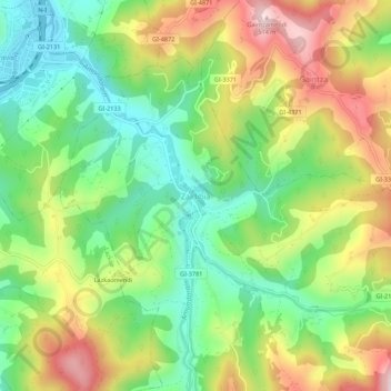 Zaldivia topographic map, elevation, terrain