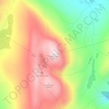 Høgevarde topographic map, elevation, terrain