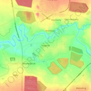 Virginia topographic map, elevation, terrain