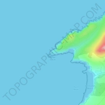 St David's Head topographic map, elevation, terrain