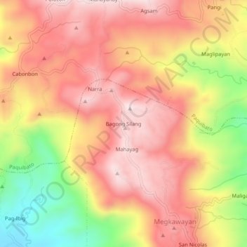 Bagong Silang topographic map, elevation, terrain