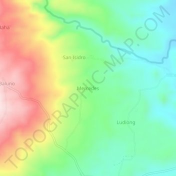 Mercedes topographic map, elevation, terrain