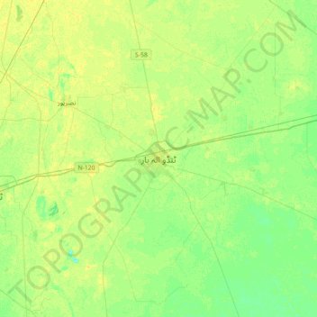 Tando Allahyar topographic map, elevation, terrain