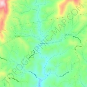 Petersburg topographic map, elevation, terrain