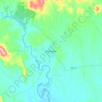 Don Juan topographic map, elevation, terrain