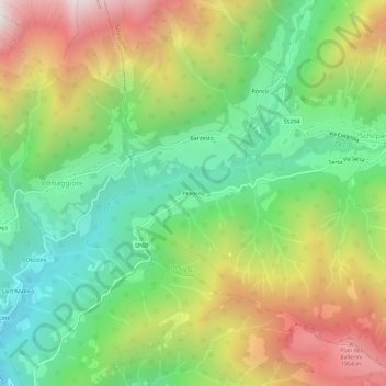 Pradella topographic map, elevation, terrain