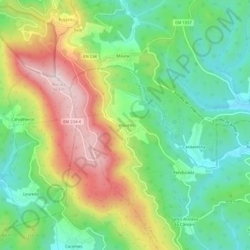 Cerquedo topographic map, elevation, terrain