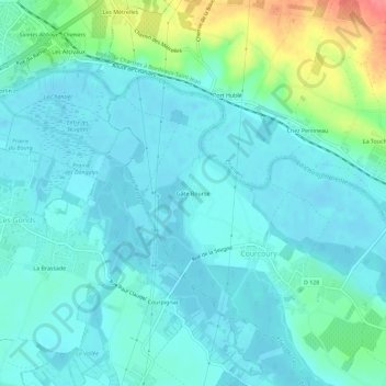 Gâte Bourse topographic map, elevation, terrain