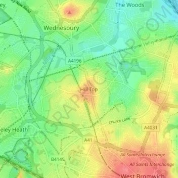Hill Top topographic map, elevation, terrain