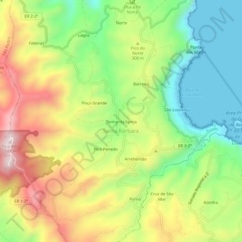 Termo da Igreja topographic map, elevation, terrain