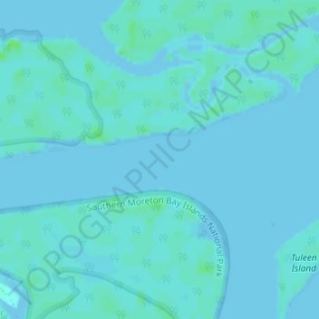 Southern Moreton Bay Islands topographic map, elevation, terrain
