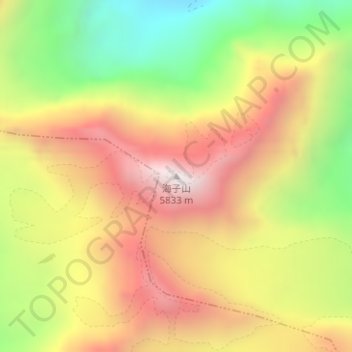 Haizi Mountain topographic map, elevation, terrain