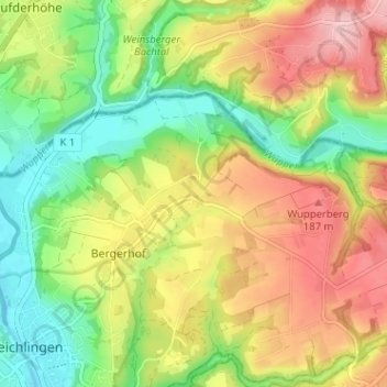 Hohlenweg topographic map, elevation, terrain