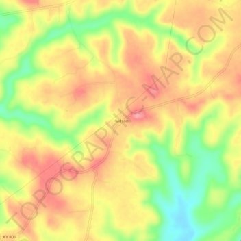Hudson topographic map, elevation, terrain
