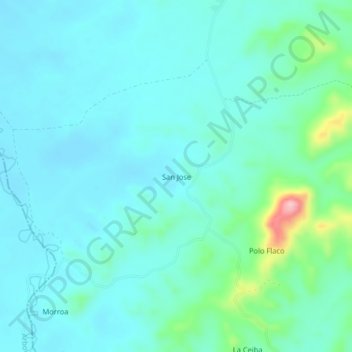 San Jose topographic map, elevation, terrain