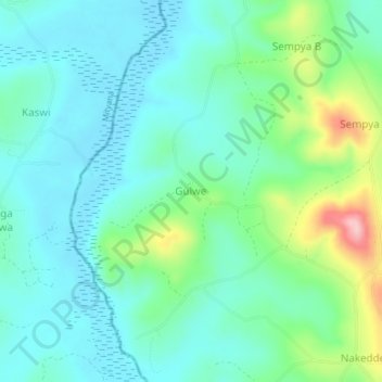 Gulwe topographic map, elevation, terrain