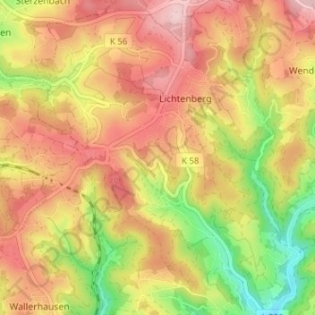 Frankenthal topographic map, elevation, terrain