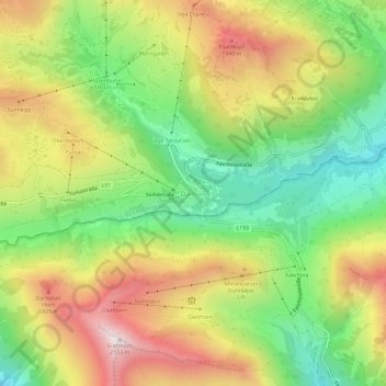 Damüls topographic map, elevation, terrain