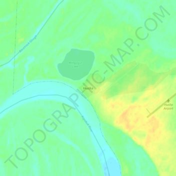 Huslia topographic map, elevation, terrain