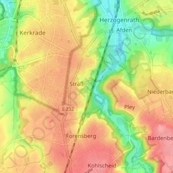 Kohlberg topographic map, elevation, terrain