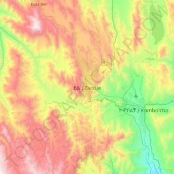 ደሴ / Dessie topographic map, elevation, terrain