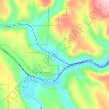 Hilgard topographic map, elevation, terrain