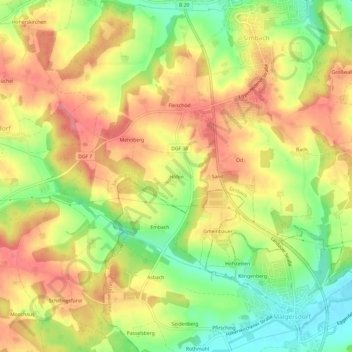 Höfen topographic map, elevation, terrain