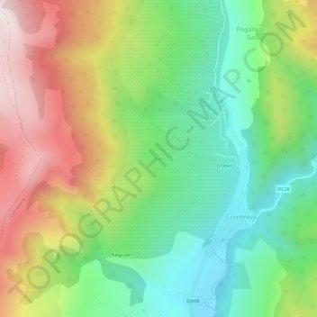 Izvor topographic map, elevation, terrain