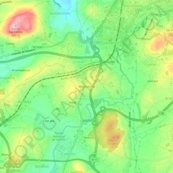 Misericórdia topographic map, elevation, terrain