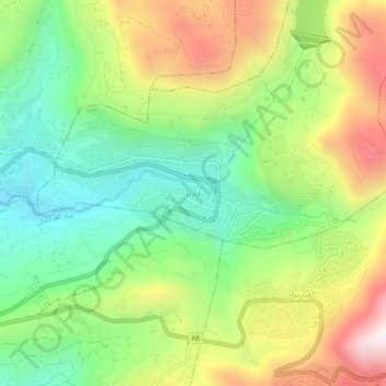 Faraya topographic map, elevation, terrain