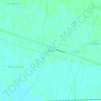 Dadhera topographic map, elevation, terrain