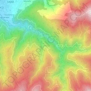 Talasnal topographic map, elevation, terrain