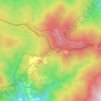 Quebrador topographic map, elevation, terrain