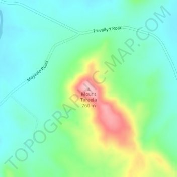 Mount Tareela topographic map, elevation, terrain