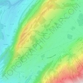 Sterklis topographic map, elevation, terrain