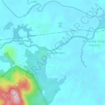 Kampung Bongsu topographic map, elevation, terrain