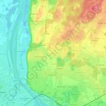 Kreut topographic map, elevation, terrain