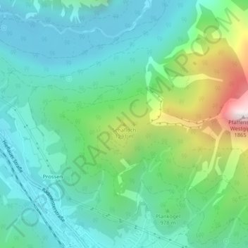 Schafloch topographic map, elevation, terrain