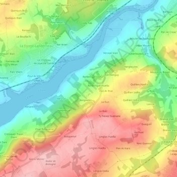 Kermadec topographic map, elevation, terrain
