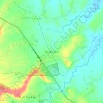 Padapada topographic map, elevation, terrain