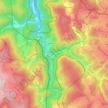 Untertal topographic map, elevation, terrain